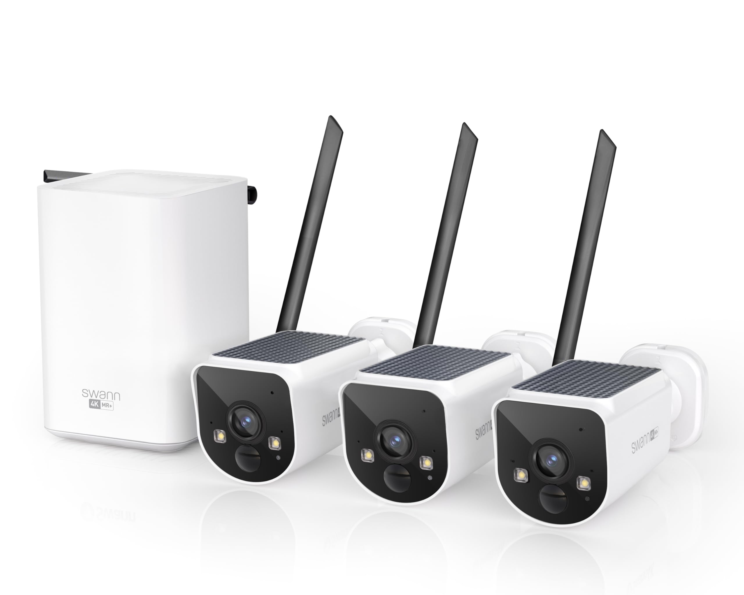 MaxRanger4K Wireless NVR Security System 3-Cam Kit, 4K Camera Forever Charged So