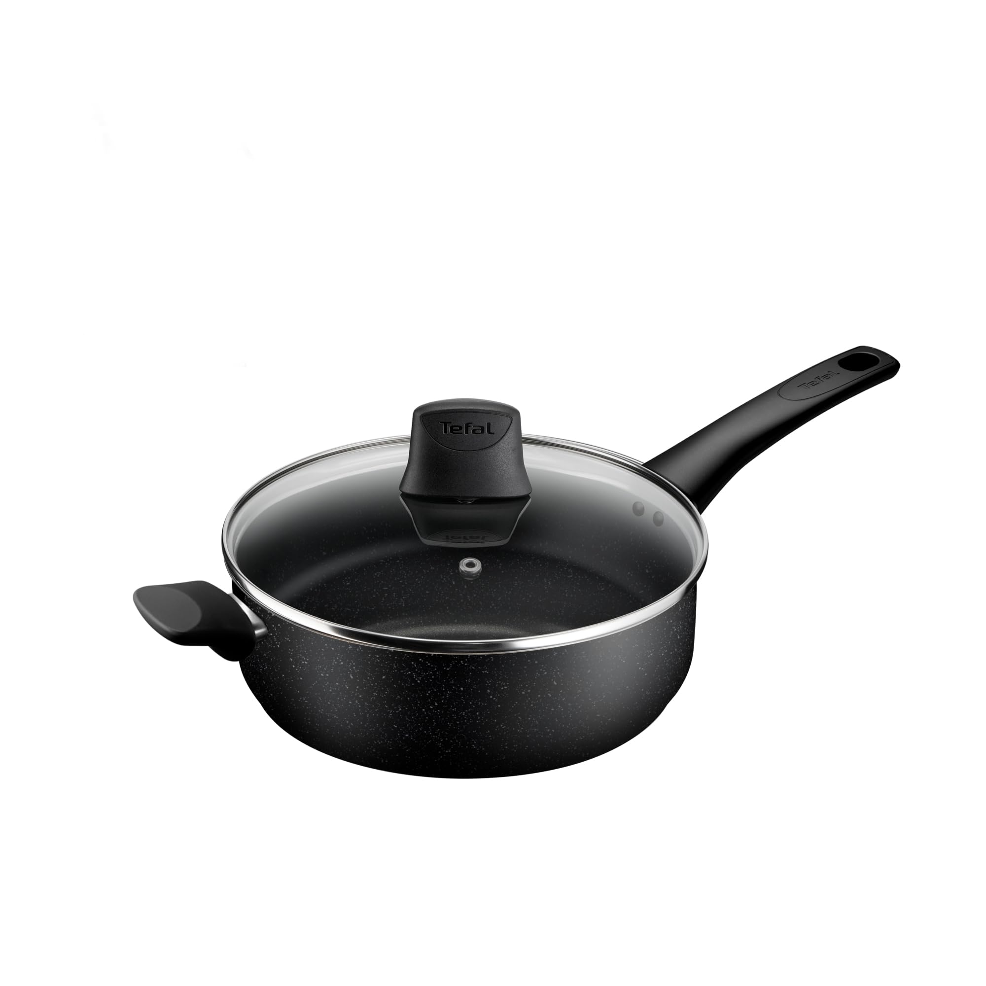 Titanium Stone Non-Stick Saute Pan 26 cm with Lid, Black