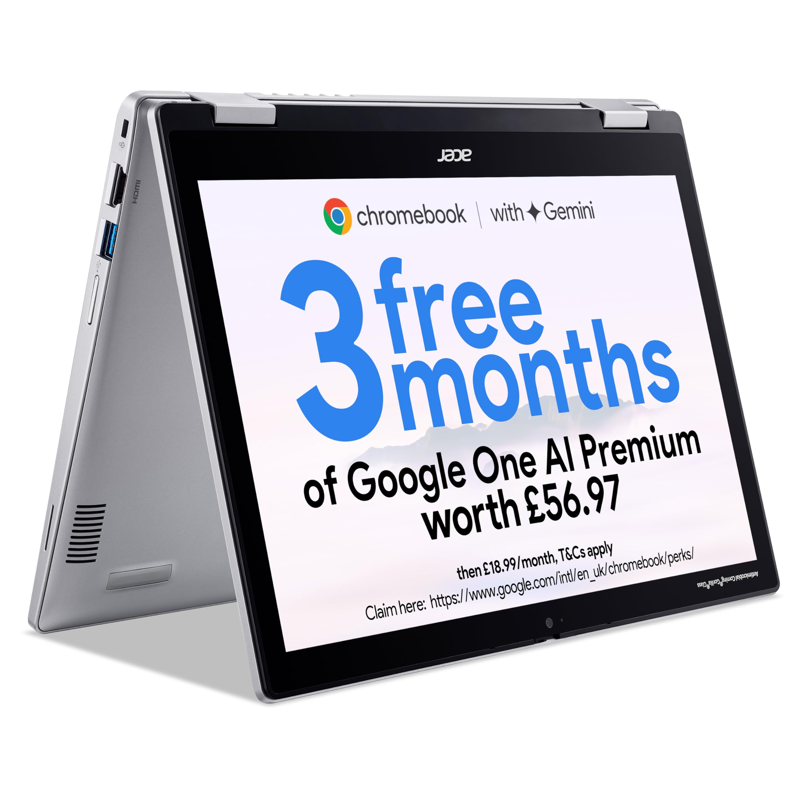 Chromebook Spin 312 CP312-1H Convertible Laptop - Intel N100, 4GB, 128GB eMMC, I