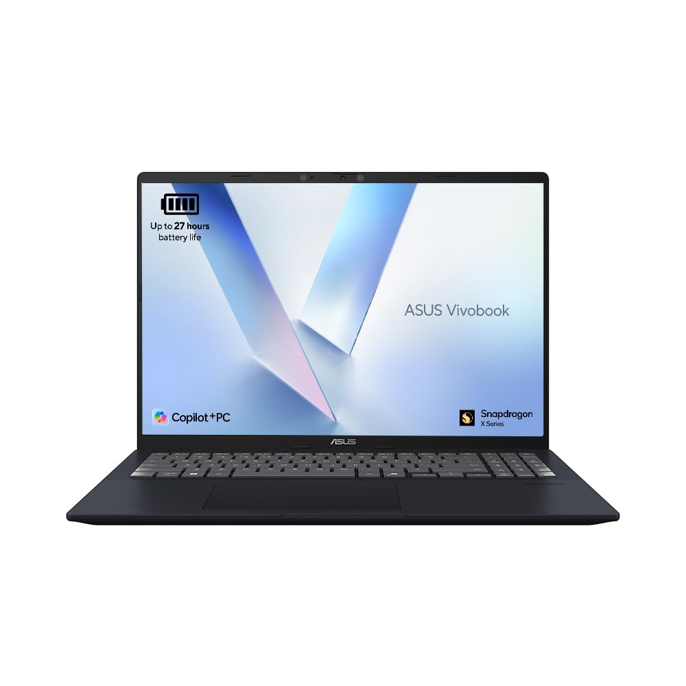 Vivobook 16 X1607QA CoPilot+ Laptop | 16.0" WUXGA Screen | Qualcomm Snapdragon X