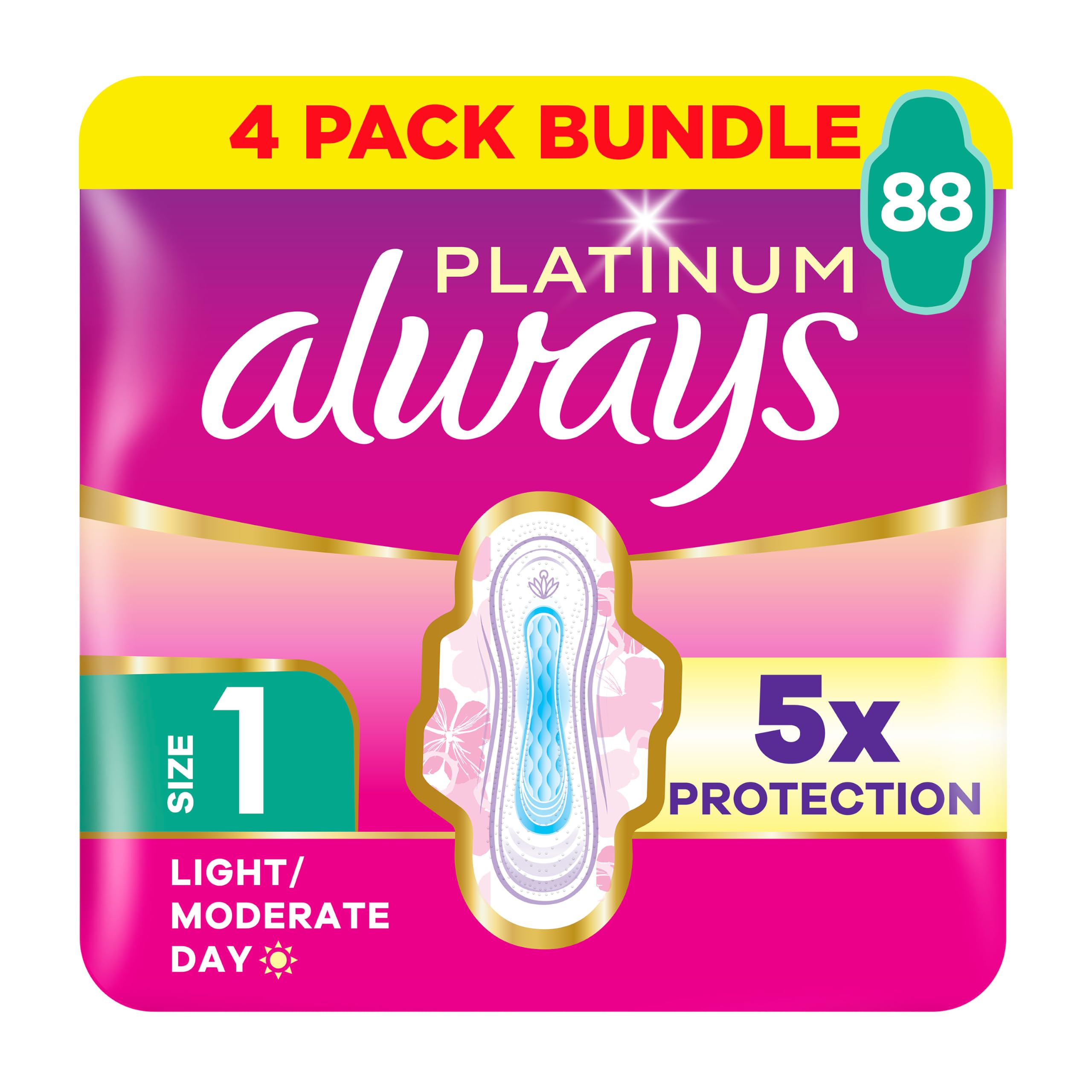 Platinum Normal (Size1) Wings 22 Pads x 4