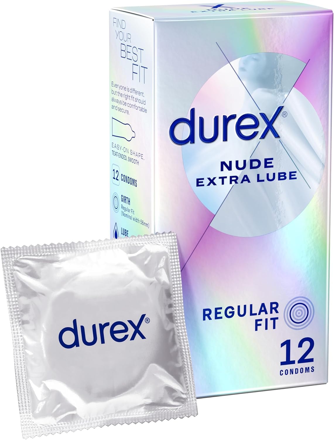 Nude, 12 Condoms, Ultra Thin, Pre Lubricated, Silicone Lube
