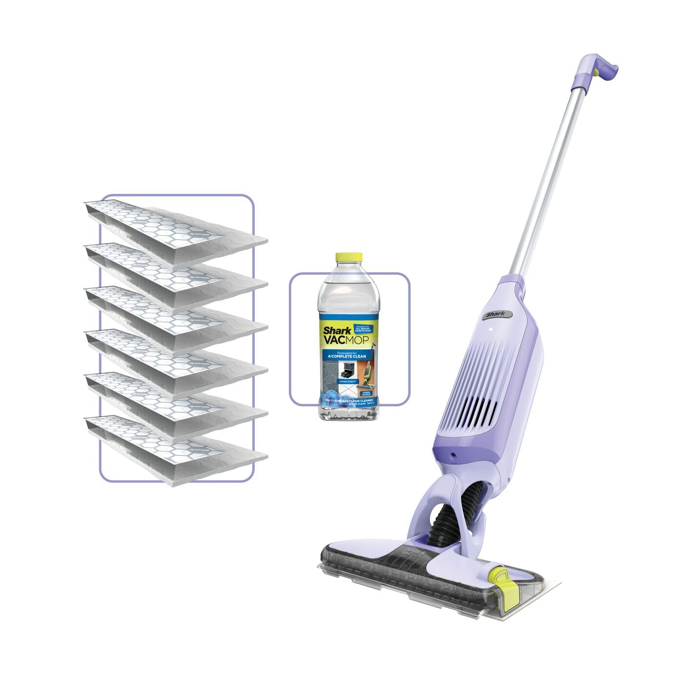 VacMop 2-in-1 Cordless Hard Floor Vacuum Spray Mop, Lavender