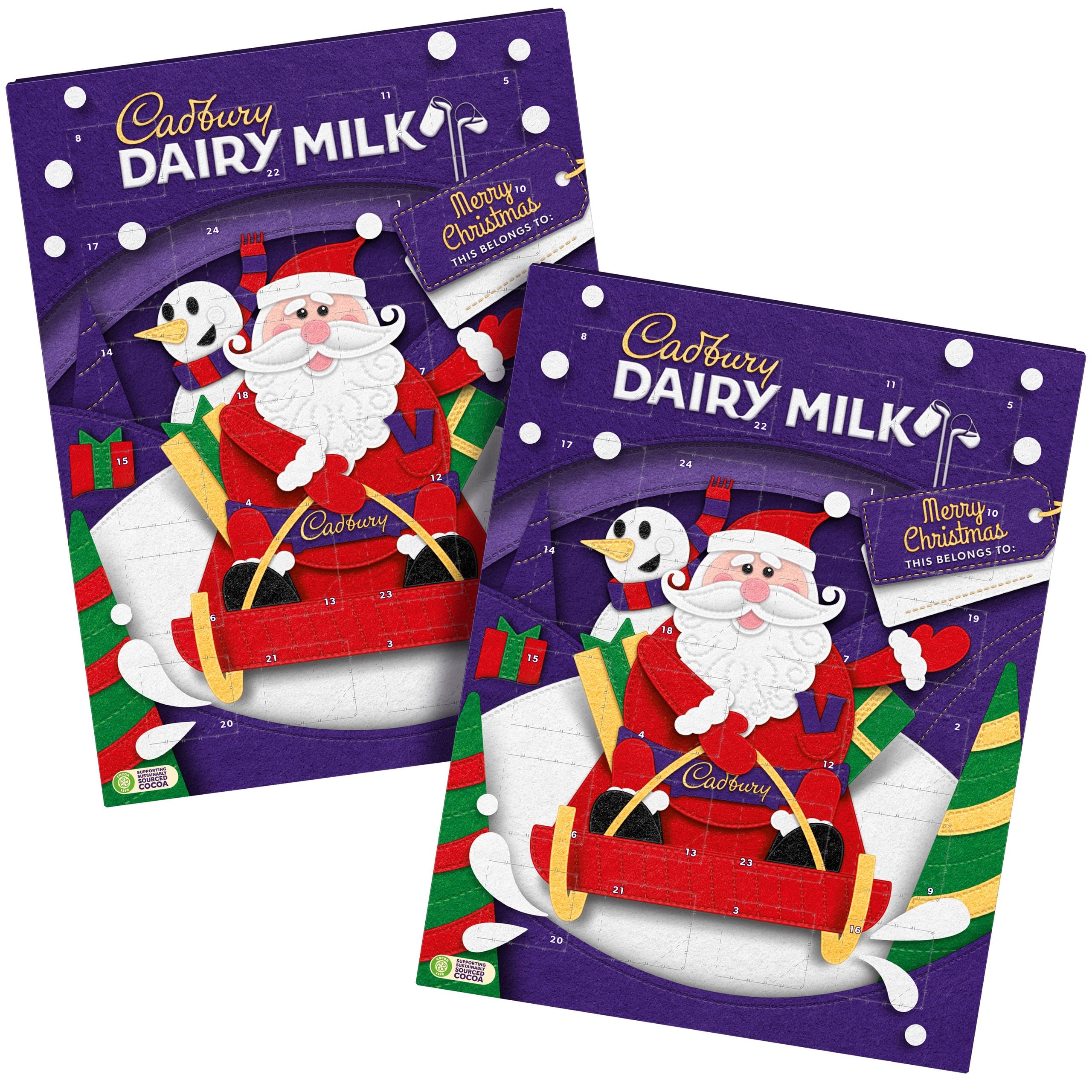 Dairy Milk Chocolate Advent Calendar 90g Bundle of 2 - By Cadbury Gifts Direct