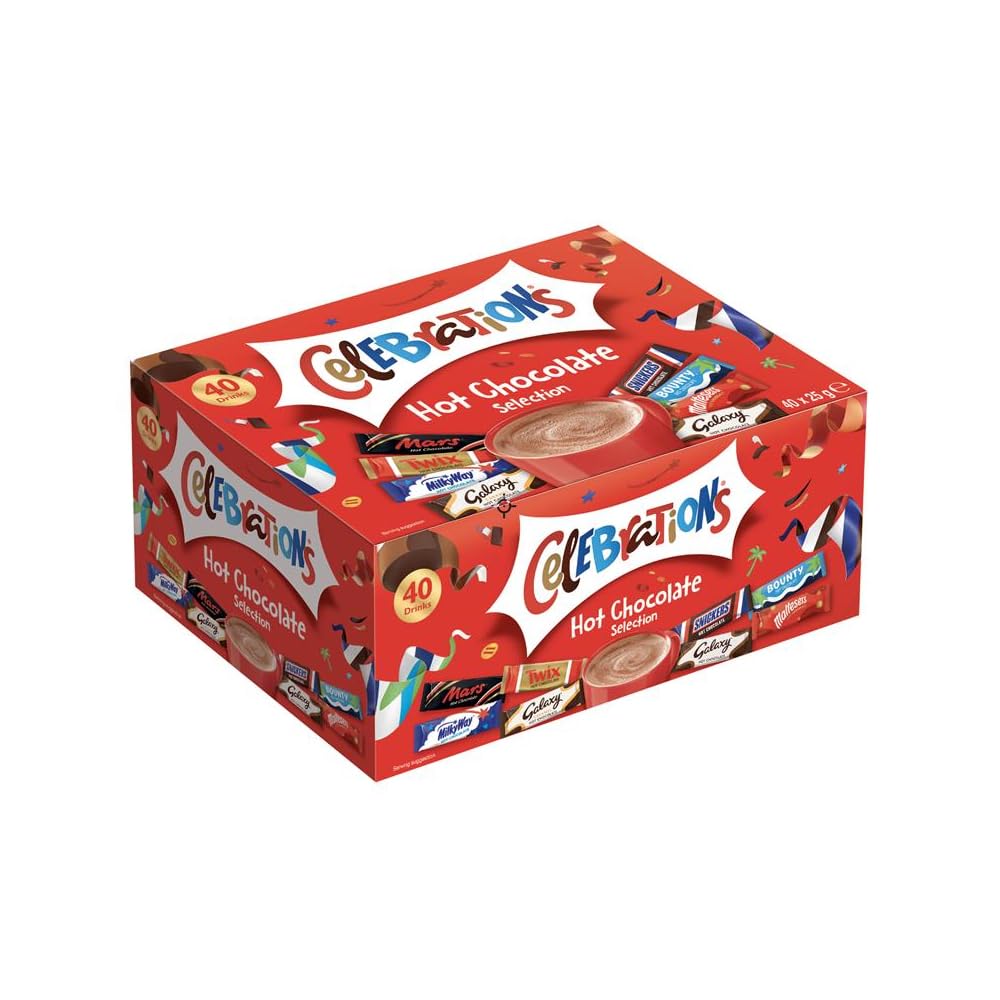 Hot Chocolate Sachets 40 x 25g | Bulk Hot Chocolate Gift Set Featuring Galaxy, M