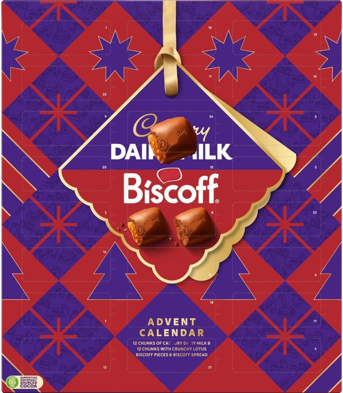 Luxury Biscoff Chocolate Advent Calendar 2025 – 12 Milk Chocolate & 12 Biscoff T